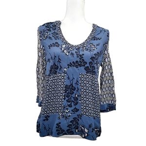 Boden Mollie blue and black floral top 6